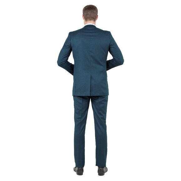 Sharkskin Slim Fit Mens 2-Piece Suit, Mid Navy - Picture 2 of 7